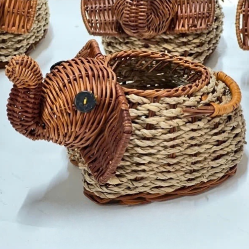 Elephant Head Rattan Storage Basket – Blend of Art & Utility